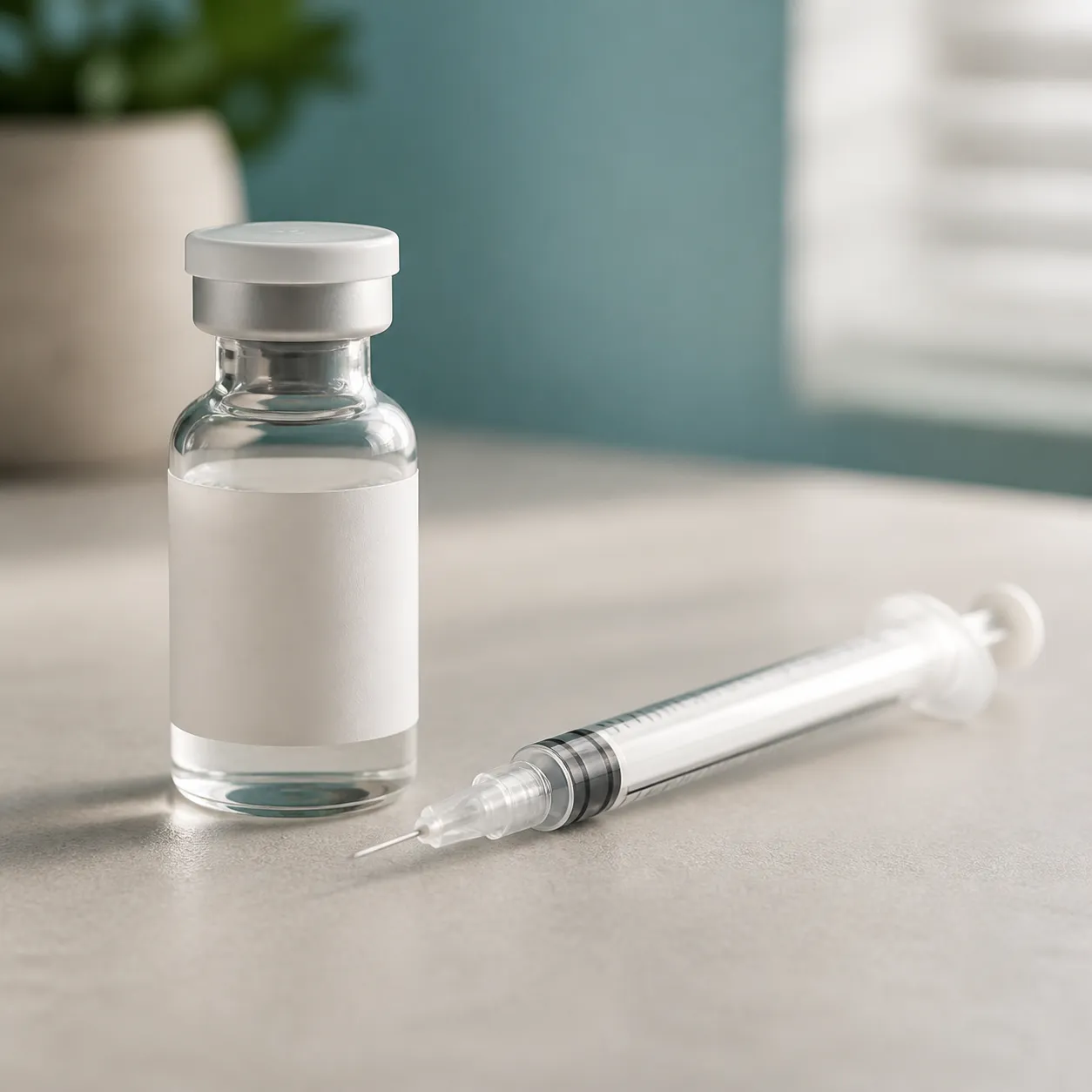 Compounded medication vial with a fine syringe